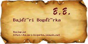 Bajári Bogárka névjegykártya